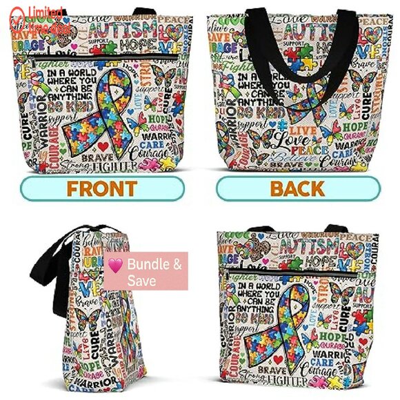 Large Water-Resistant Tote Bag with Multiple Pockets for Work & Travel - Picture 5 of 7